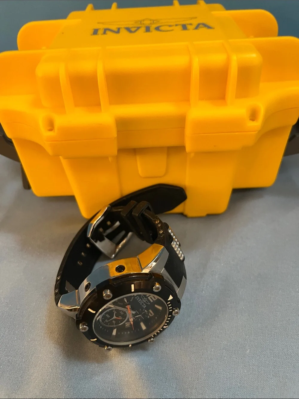 Invicta “Speedway Collection” Black & Silver Men's Chronograph Watch Model 19526